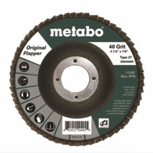 Metabo 629404000 - 7" x 5/8"-11 Original Flapper Type 29 Flap Disc - 40 Grit - 5 Count