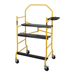 Metaltech I-IMIS 5' High Jobsite Series Portable Scaffold with Tool Shelf and Safety Rail