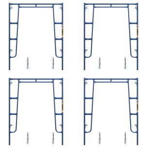 Metaltech M-MA7660VLV1 Walk-Thru Arch Frame 6' 4" H X 5' W Vanguard V-Lock Style with Coupling Pins and Spring Locks - Pack of 4