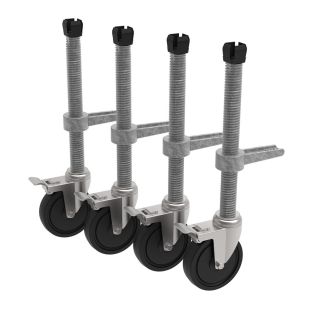 Metaltech I-IBSJC12H4 Set of 4 Casters with Leveling Jacks for Baker Scaffolding - Adjustable To 6"