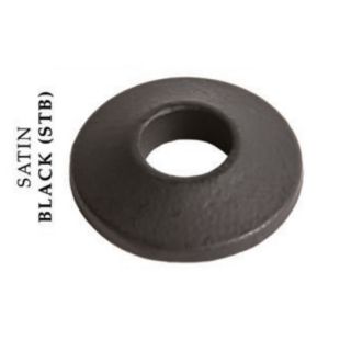 House of Forgings 16.3.12 Cast Iron Round Modern Flat Shoe for 5/8" Round Ended Balusters - Satin Black