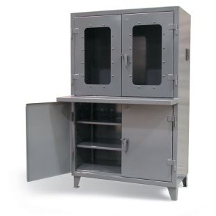 Strong Hold Multifaceted Computer Cabinets with See-Thru Top