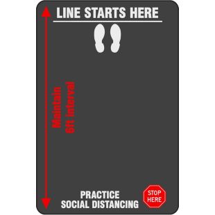 NoTrax "Line Starts Here / Practice Social Distancing" Sign Mats