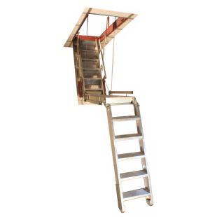 Precision Super Simplex Attic Stair w/Angle Frame (13"-36"D) for Drop Ceilings 9'10"-12'H