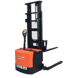 Presto PPS3000-125AS Fully Powered Heavy Duty Lift Stacker with Adjustable Straddle Style Forks and Max Height of 125"