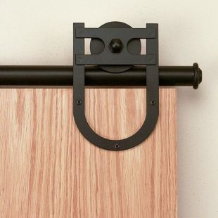 Quiet Glide QG.1310.EHS.08-6S American Home Collection Rolling Door Kit with Horse Shoe Hardware Short Bracket Kit and Black Finish