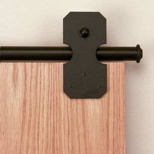 Quiet Glide QG.1310.ENR.08-6S American Home Collection Rolling Door Kit with Notched Rectangle Hardware Short Bracket Kit and Black Finish