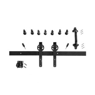 Quiet Glide HPIDHP5000KS Heavy Duty Barn Door Mini Strap Style Hardware Kit - Black Finish