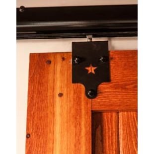 Quiet Glide HPIDHP3000 Heavy Duty Barn Door Star Style Hardware Kit - Black Finish