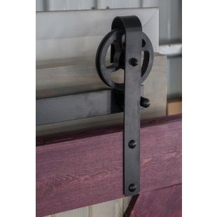 Quiet Glide HPIDHP2000 Heavy Duty Barn Door Strap Style Hardware Kit - Black Finish