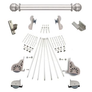 Quiet Glide Rolling Hook Library Ladder Kit (Hardware Only) - Satin Nickel