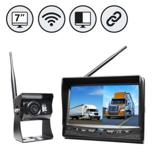 Rear View Safety Wireless Backup Camera System with 7" Dual Screen Display