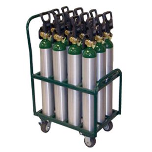 Saf-T-Cart MDE-12 Cylinder Cart - Holds 12 Type D or E Medical Cylinders