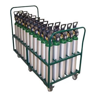 Saf-T-Cart MDE-50V Cylinder Cart - Holds 50 Type D or E Medical Cylinders