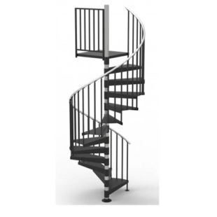 48"D Classic Iron Non-Code Spiral Stair Kit - Primed Steel - 85" - 152"