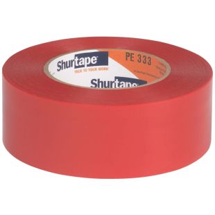 Shurtape 152352 Red PE 333 Non-UV-Resistant Polyethylene Tape - 48mm W x 55m L - 3.0" Core - Case of 24