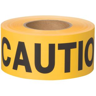 Shurtape 232531 BT 100 Non-Adhesive Yellow "CAUTION" Printed Barricade Tape - 3" W x 1000' L - 3.0" Core - Single Roll of Tape
