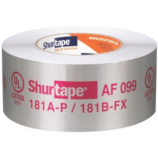 Shurtape 232622 AF 099 UL 181A-P/B-FX Listed/Printed Aluminum Foil Tape - 2-1/2"W x 55mL - 3.0" Core - Single Roll of Tape - CLEARANCE ITEM