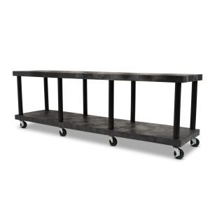 Structural Plastics KT9624B 96" x 24" Modular-Kart™ Solid Top Utility Cart -Base Unit with Casters