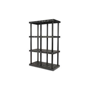 Structural Plastics S4824x4 48" x 24" DuraShelf® Grid Top Shelving 4 Shelf Unit