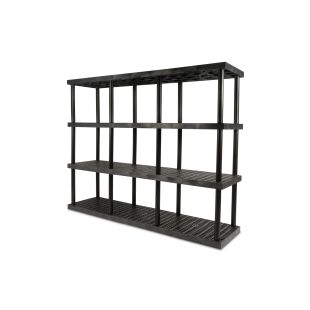 Structural Plastics S9624x4 96" x 24" DuraShelf® Grid Top Shelving 4 Shelf Unit