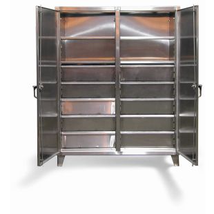 Strong Hold Stainless Steel Double Shift Cabinets with Drawers