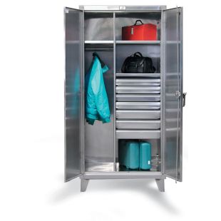Strong Hold Stainless Steel Wardrobe Cabinets with Drawers