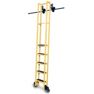 Cotterman Steel Rolling Track Ladder - Track Height: 10'5" to 11'3"