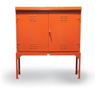 Strong Hold WP-15310 - 60"W x 15"D 42"H Outdoor Storage Cabinet with 30"H Angle Frame Base