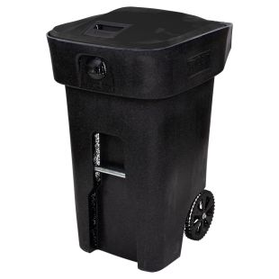 Toter 79A64-10209 64 Gallon Automated Bear Cart with Wheels - Blackstone with Black Lid