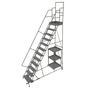 Tri-Arc KDSP112246 - 12  Step Stock Picking Rolling Ladder with 24" Wide Perforated Treads