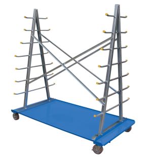 Vestil AFSR-3672 Steel A-Frame Rack Cart with 5" x 2" Poly-On-Steel Casters and 2,000 lbs Capacity - 36-3/4" x 72"
