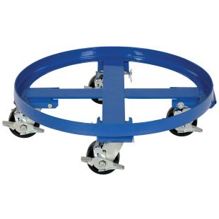 Vestil DRUM-HD Powder Coated Steel Drum Dolly with Glass-Filled Nylon Casters and 2000 lbs Capacity