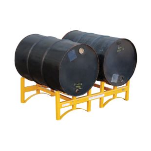 Vestil DRUM-RACK-2 Painted Steel Stackable Drum Rack for (2) 55 Gallon Steel Drums - 45-1/2"L x 29-7/8"D x 12-3/4"H