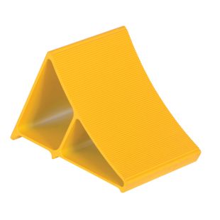 Vestil EALUM-YEL Yellow Chock - 7"W x 8"H x 11-3/4"D