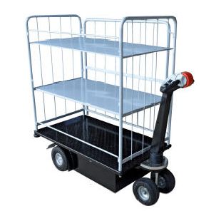 Vestil NE-CART-4 Steel 24-3/4" x 46" Side Loading Traction Drive Cart