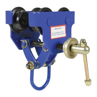 Vestil QIT-1 Quick Install Manual Trolley for I-Beam Flanges 3" to 5" Wide - 1,000 lbs Capacity