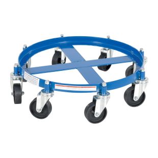 Vestil OCTO-55-CI Powder Coated Steel Drum Dolly with Cast Iron Casters and 2000 lbs Capacity