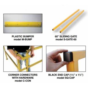 Vestil Accessories for Steel Square Safety Handrails