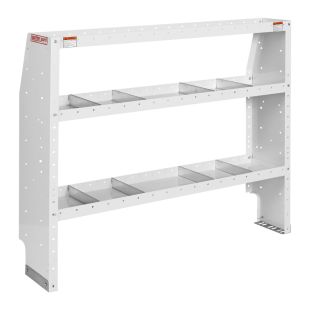 Weather Guard 9355-3-03 Adjustable 3 Shelf Unit for Van Interior Storage and Organization - 52"L x 13-1/2"D x 44"H