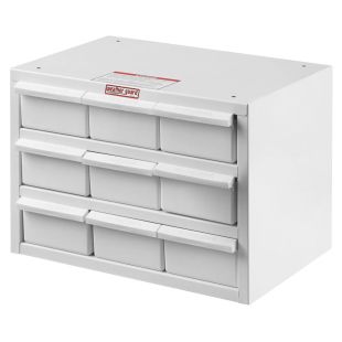 Weather Guard 9909-3-02 Parts Cabinet with 9 Bins - 17"L x 11-5/8"D x 12"H