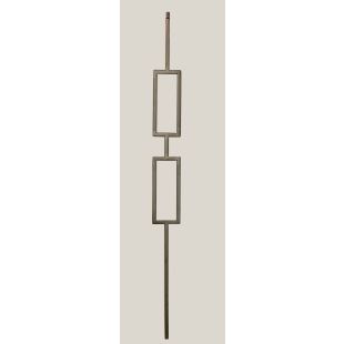 M438 Liberty Double Square Panel Iron Baluster 1/2" x 44" - Satin Black - LITE