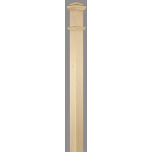 C-4290 Landing Box Newel 3-1/2" x 56" - Red Oak