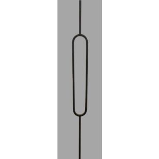M437 Liberty Oval Panel Iron Baluster 1/2" x 44" - Satin Black - LITE