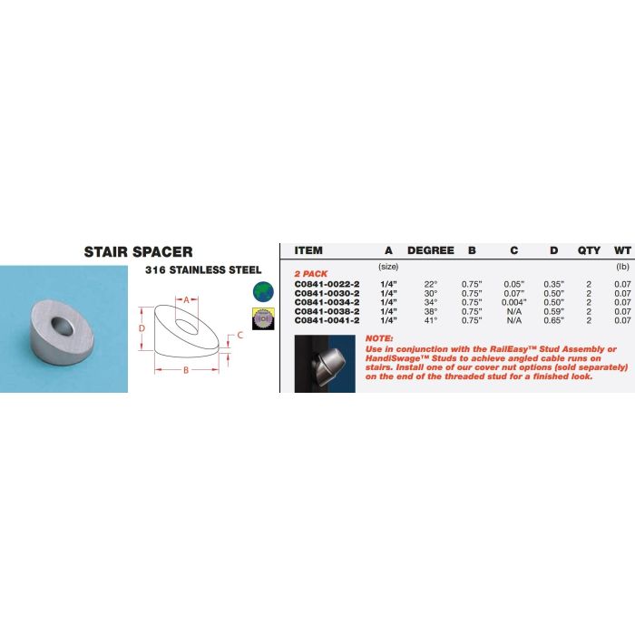 Atlantis C0841-0030-2 RailEasy™ 30 Degree Spacer - 2 Pack