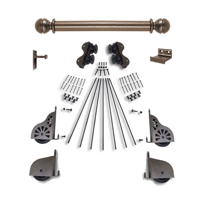 Rolling Ladder System BLACK Ladder Hardware Kit Makes Your Ladder