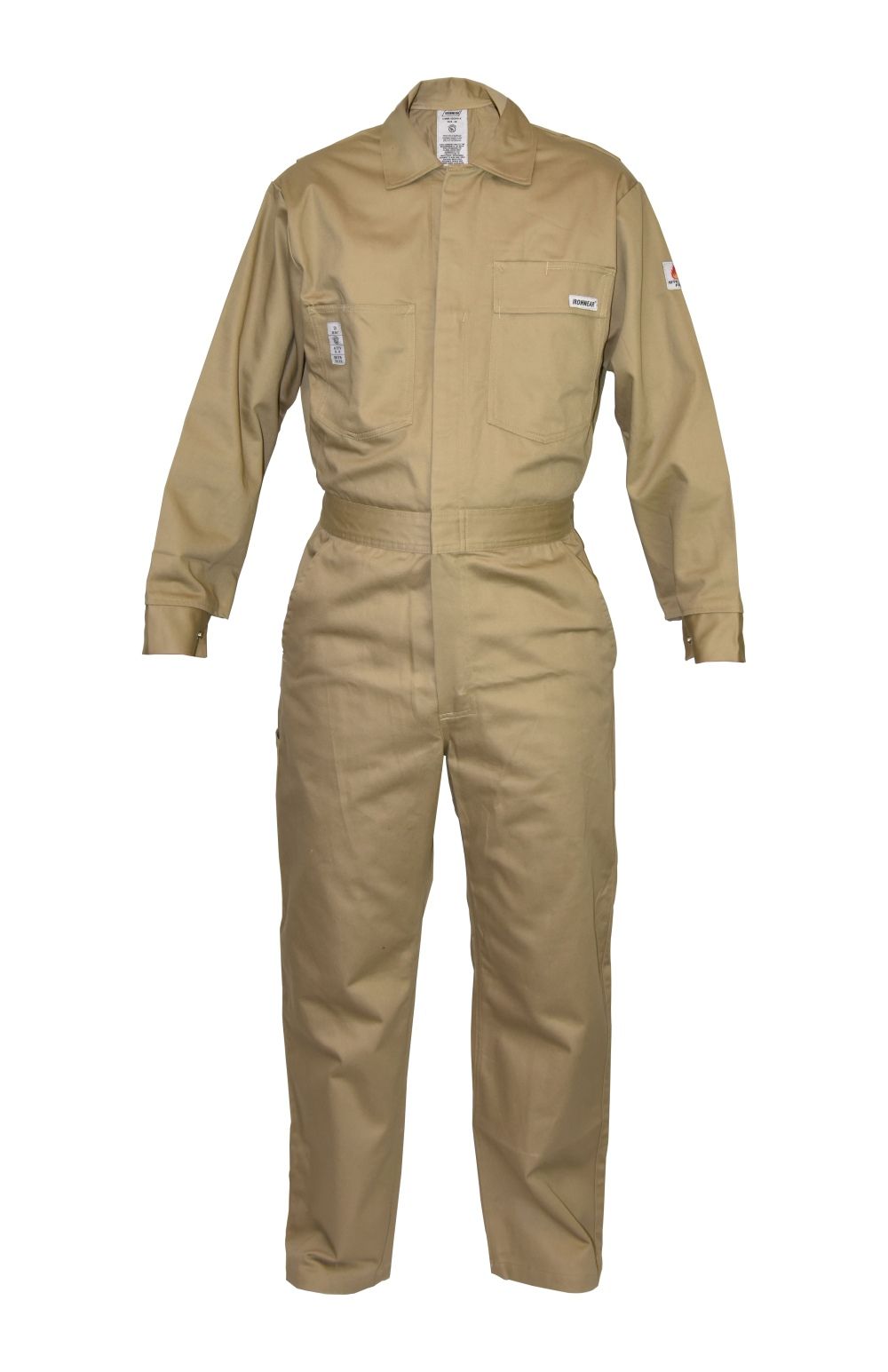 Khaki Flame Resistant Cotton Coveralls | Industrial Products