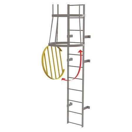 【ケイスケ】LADDER FRAME Can Guard ステンレス製 Tri-Arc OPFS04-Y Cage Door for Lockout of Yellow Caged Fixed Steel