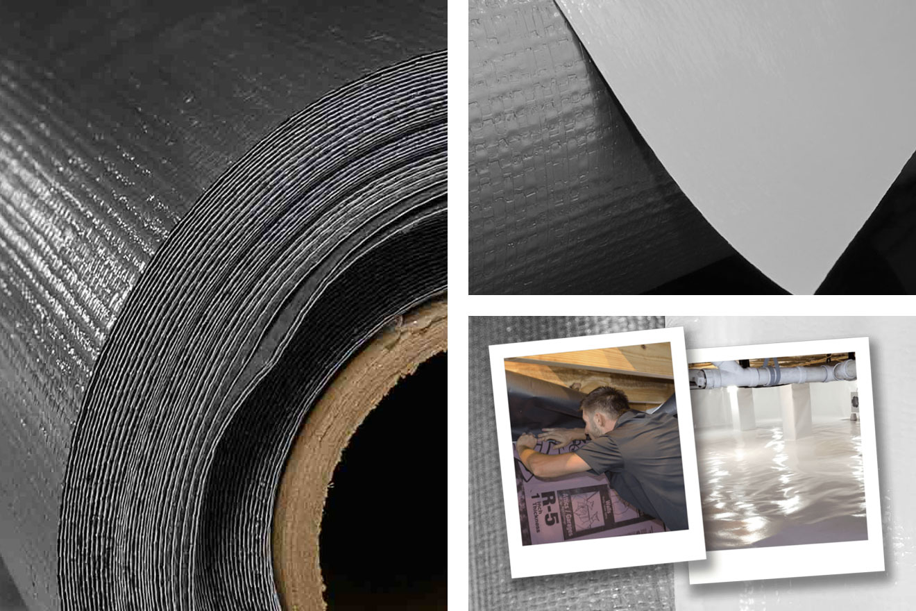 a photo collage up close shots of the radiant barrier products