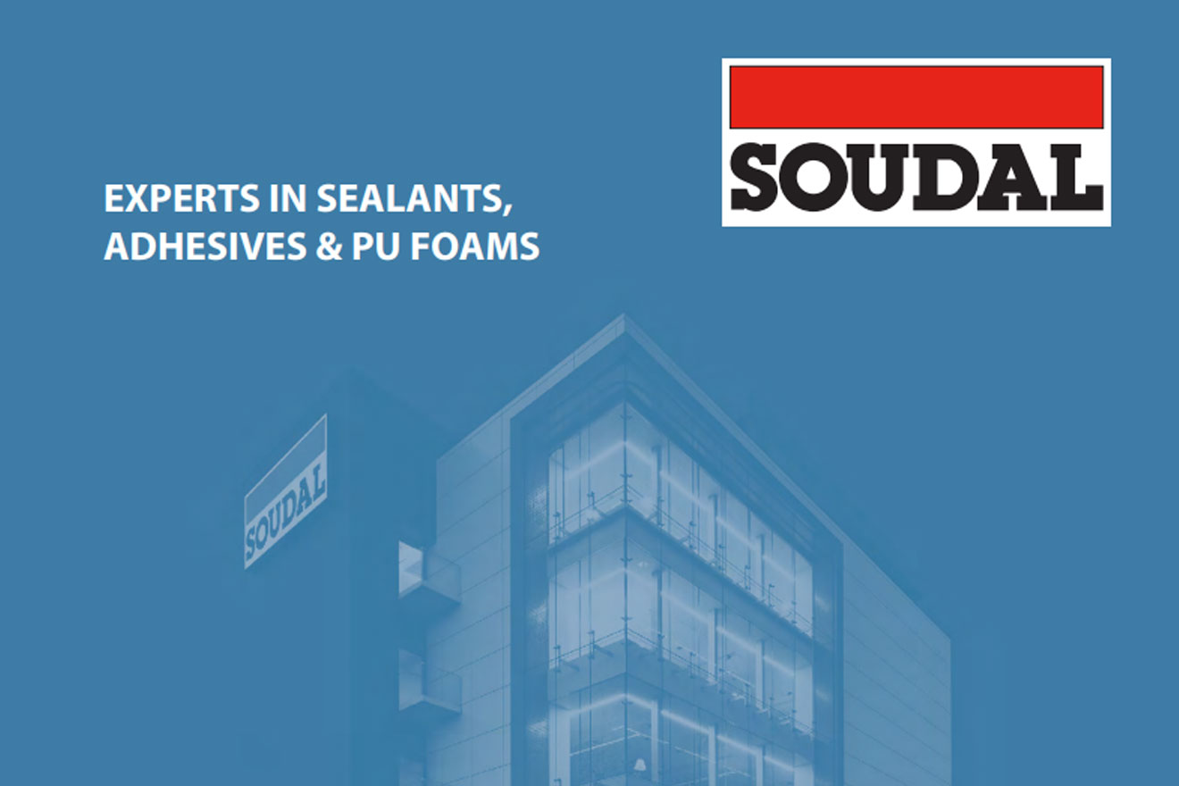 a graphic showing the Soudal logo and the phrase: Experts in sealants, adhesives, and PU foams